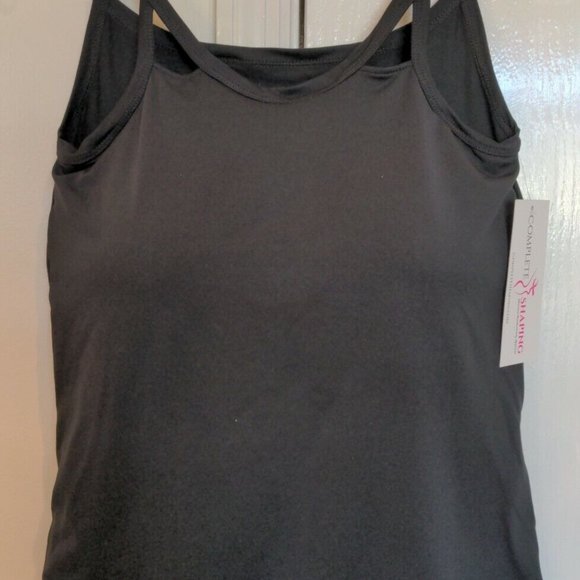 Mastectomy Camisole with Integrated Prosthetics, Large w D Cup, NWT, Black,Cut-O